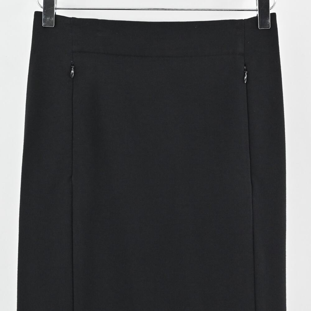 DIANE VON FURSTENBERG Skirt Size 4 Classic Black Zip Pocket Knee‎ Length Pencil - Picture 2 of 11